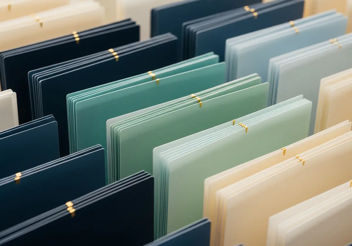 A simple wall calendar showing three quiet months marked with subtle teal accents.